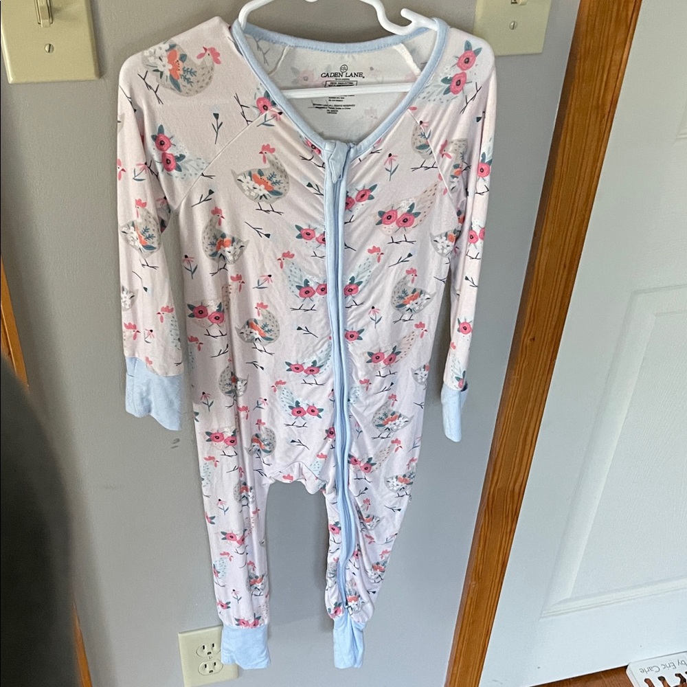 Caden Lane Pink Chicken Convertible Sleeper 18-24 Months